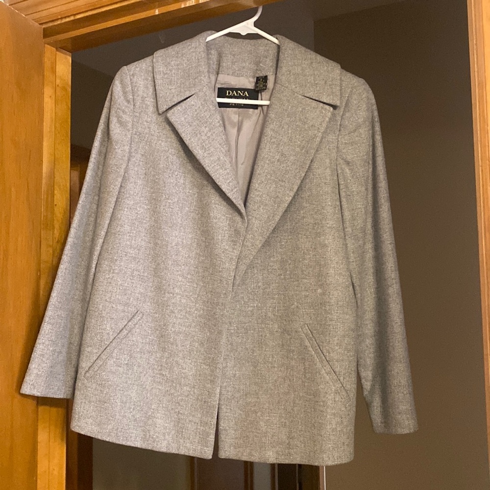 Dana Buchman Blazer | Grey | Wool | Angora | 8 Petite